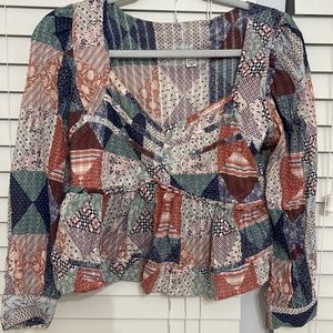 Long sleeve multi colored shirt from American Eagle. size xs.